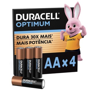 Pilha Optimum AA Pequena Duracell Com 4 Unidades em Oferta na Shopee