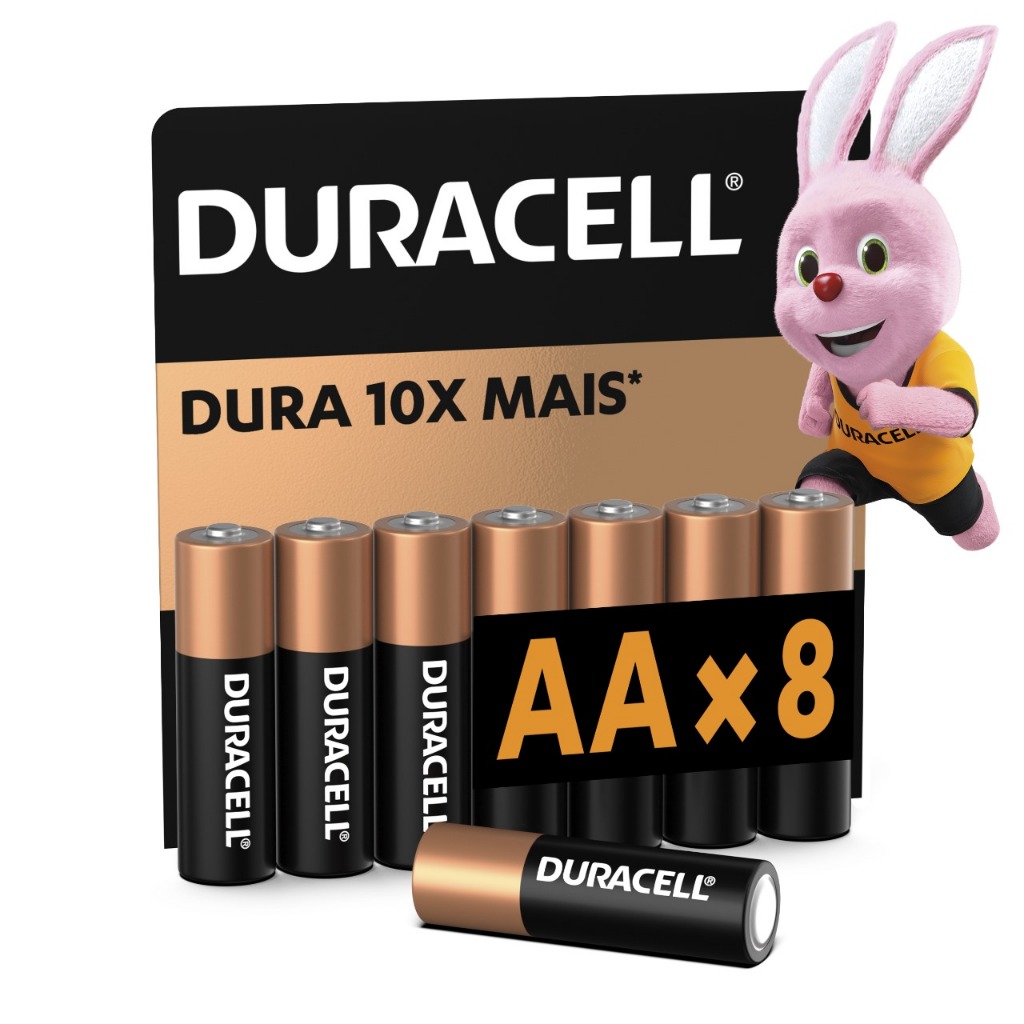 Pilha Alcalina Duracell AA cartela com 8UN em Oferta na Shopee