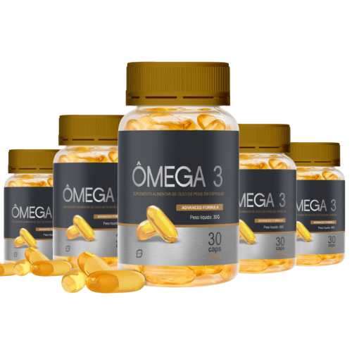 Kit 5 Ômega 3 1450mg Óleo De Peixe - Epa + Tdh Com 30cáps Original Envio Imediato
