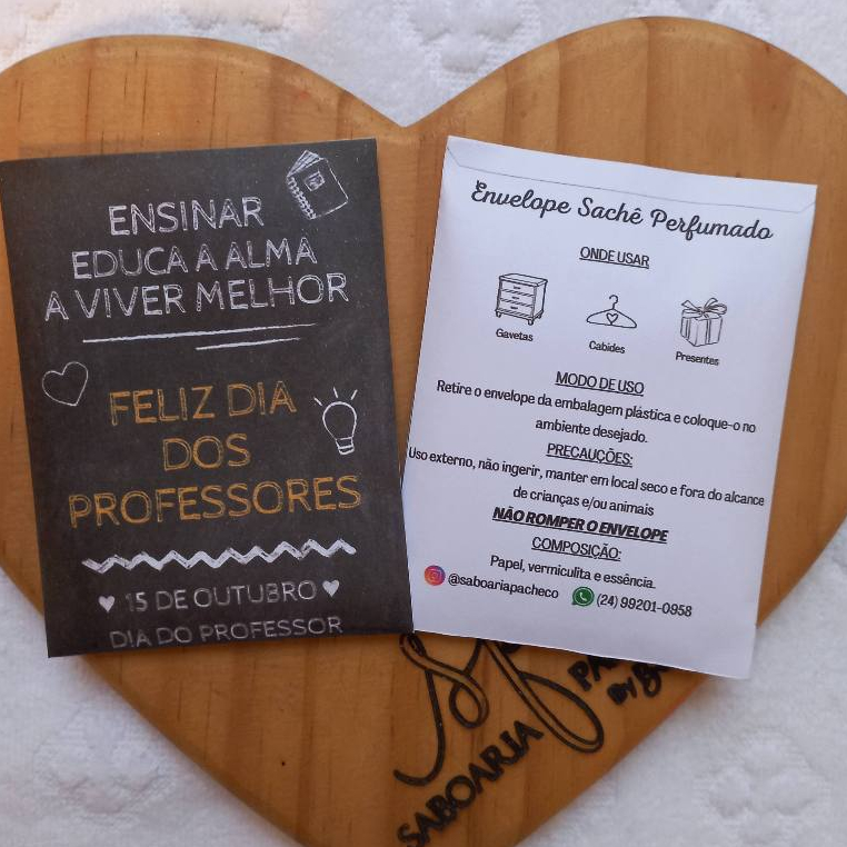 Kit Lembrancinha Sachê de Papel Perfumado Tamanho 7,5x10 - Personalizado