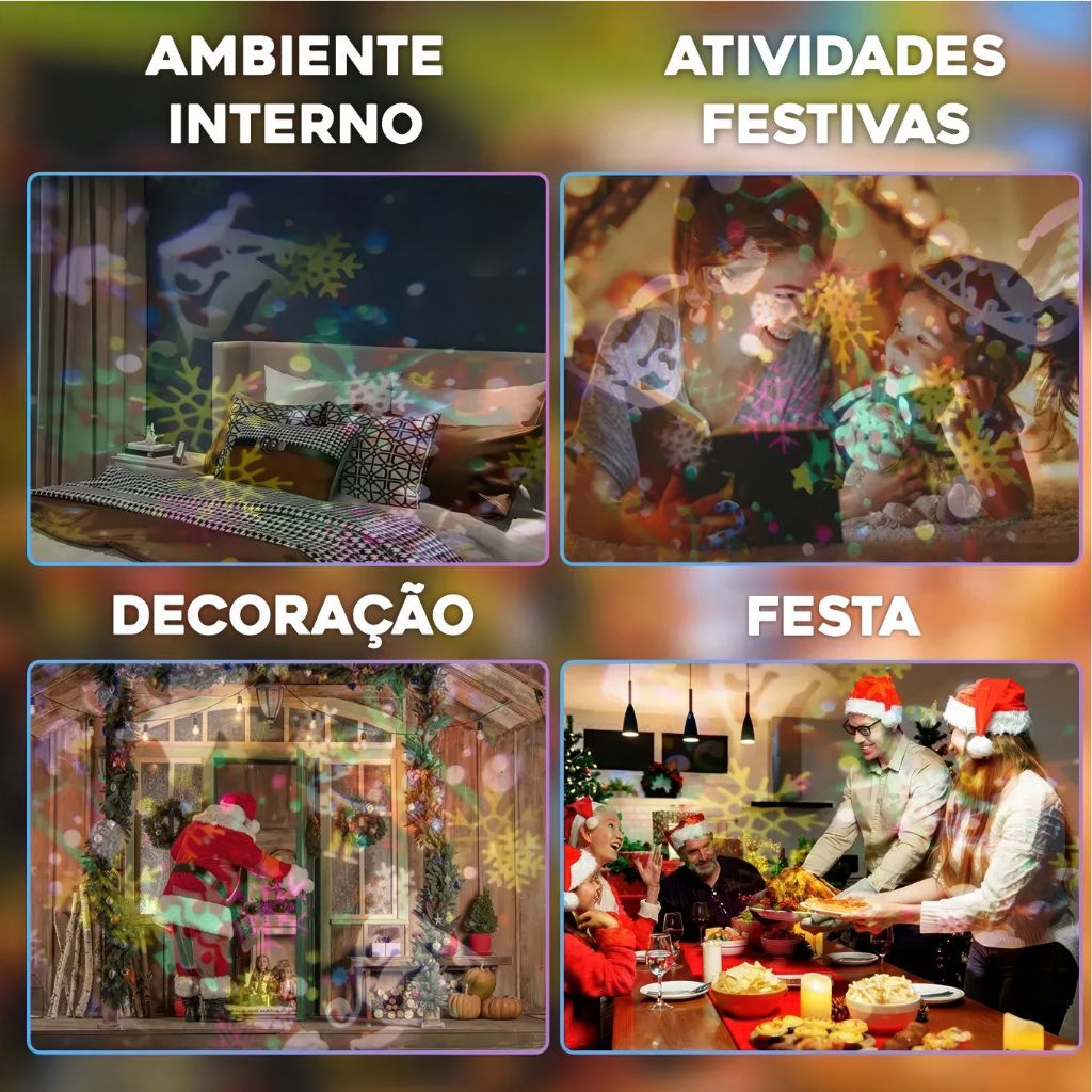 Luminária Abajur De Natal Projetor Led Natalino Portatil Usb Branco — imagem 2 de 2