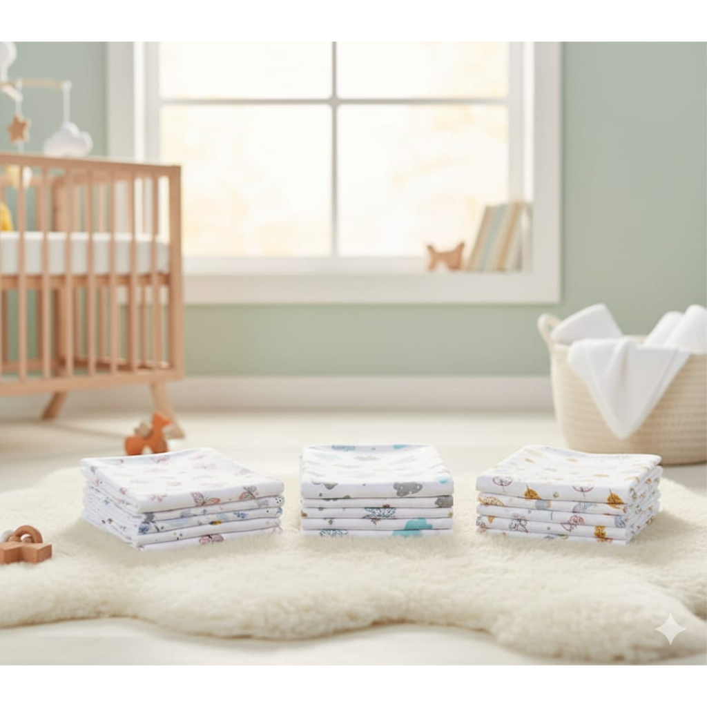 Fralda Com Bainha Tecido Duplo Super Luxo 100% Algodão 70 Cm x 70 Cm Mami 5 Unidades