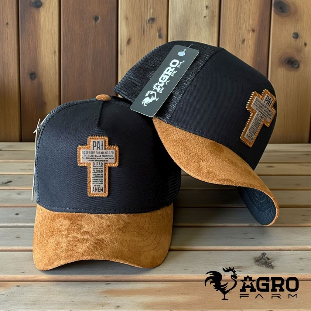 Boné Trucker Country Tela Americano Original Agro Farm Caps Pai Nosso