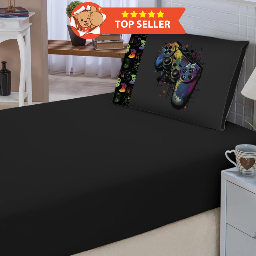 Lençol Decoração Quarto Infantil - 2 Peças - Lençol Elásticado Liso + Fronha Estampada - Conforto