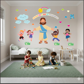 Adesivo de Parede Infantil Jesus Kids ebd em Oferta na Shopee