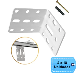 Kit Suporte Em L Cantoneira 5x5cm Trilho Suiço Cortina Instalação Parede Cor - 2 até 10 Unidades