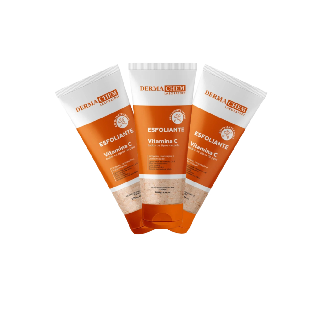 Kit Com 3 Gel Esfoliante Vitamina C  Dermachem 100 G em Oferta na Shopee