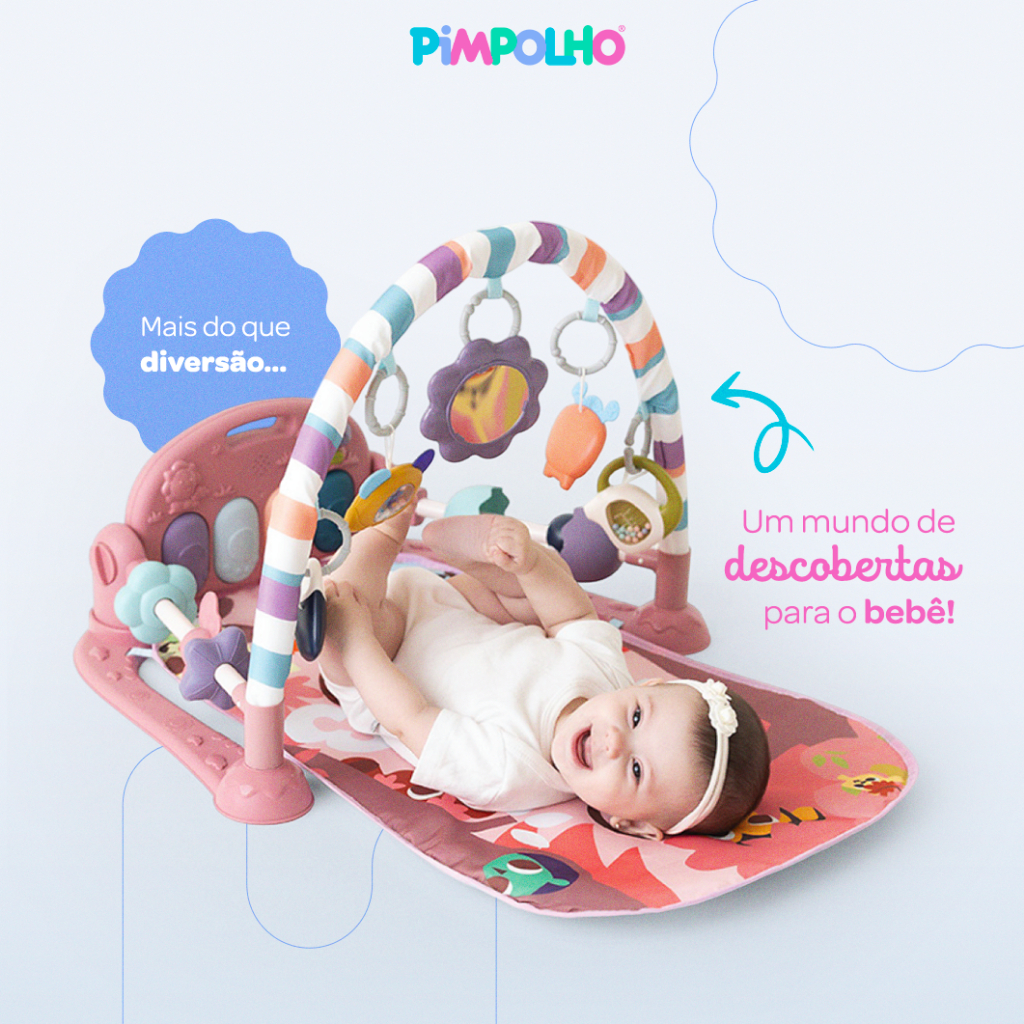 Tapete Ginásio Atividades infantil Musical com Piano educativo Pimpolho
