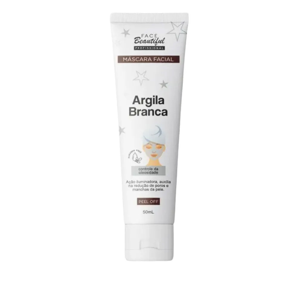 Máscara Facial de Argila Branca Peel Off Face Beautiful 50ml