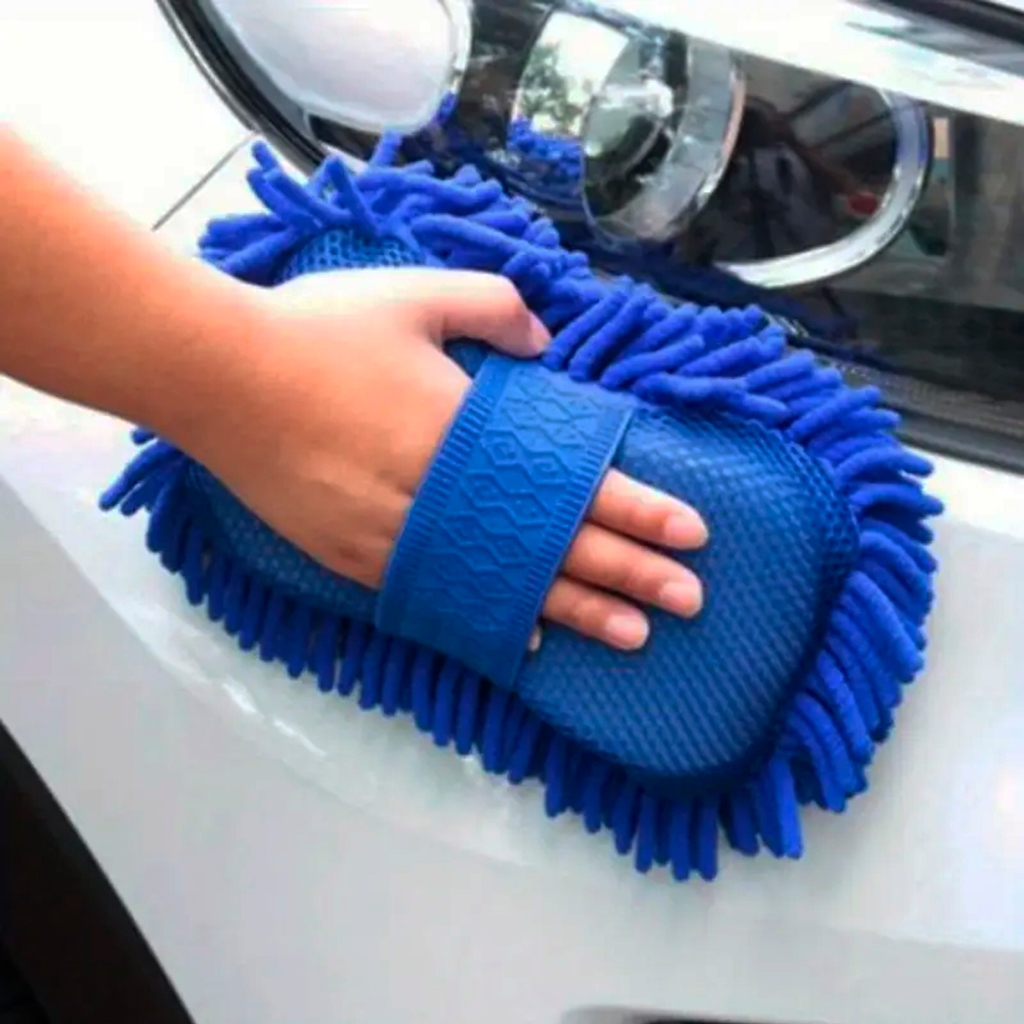 Esponja Luva Soft em Microfibra Para Lavar Carros E Motos Lavagem Automotiva Profissional