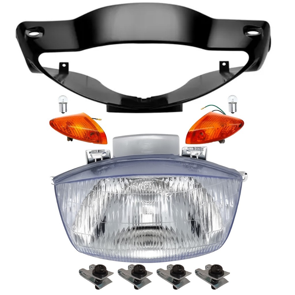 Carenagem Farol, Pisca, Bloco, Presilha Biz 100 98-05 Preto