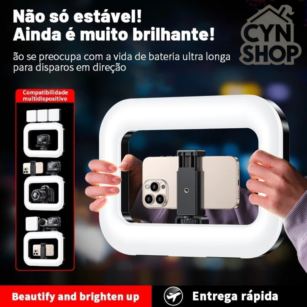 RGB Anel de Luz LED Recarregável 240 LEDs 3 Cores 12 Níveis com Controle Bluetooth em Oferta na Shopee