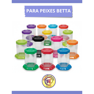 Aquario Para Peixe Betta Com Tampa Acrilico Beteira Kit 10 Peças Lembrança Presente de Aniversário em Oferta na Shopee