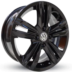 Kit 4 Rodas 15 4x100 Volkswagen VW Gol Voyage Saveiro Up Cor Black Piano com Bicos de Brinde S18
