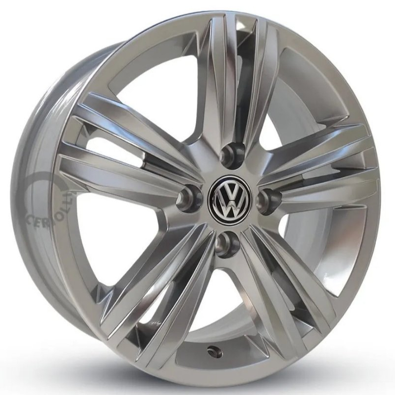 Kit 4 Rodas 15 4x100 Volkswagen VW Gol Voyage Saveiro Up Cor Prata com Bicos de Brinde S18