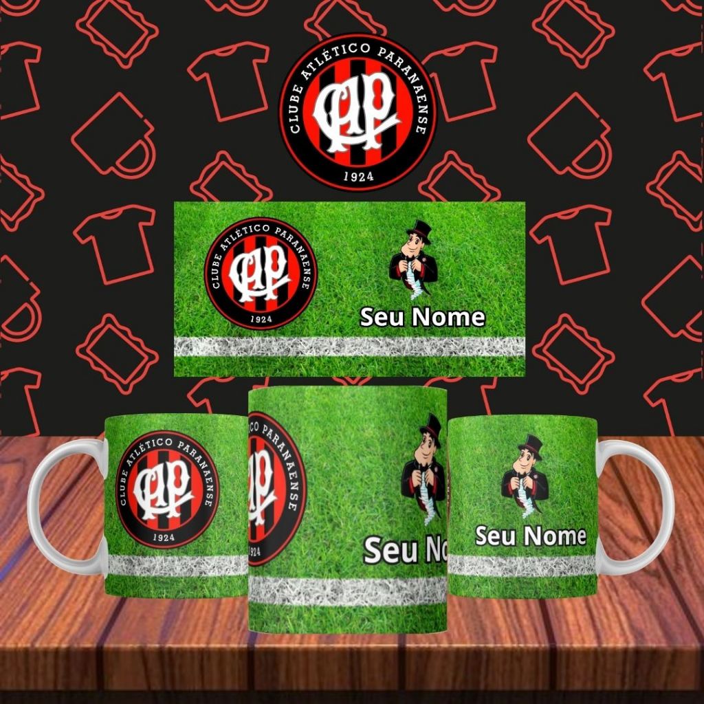 Caneca do Athlético PR Personalizado com seu Nome - Modelo 01