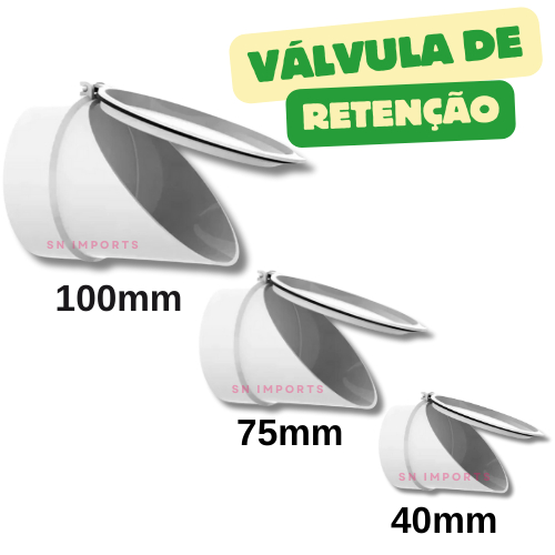 Válvula de Retenção para Esgoto 40mm 75mm 100mm Branca