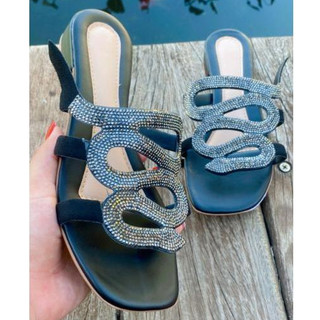 Tamanco Salto Médio Cobra Preto Linda Demais Confortável Moderno Casual Lançamento DONNA Calçados