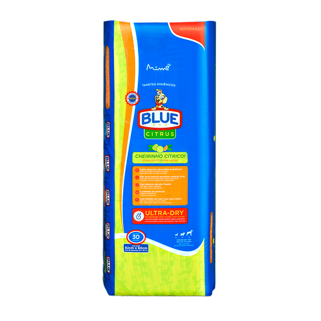 Tapete Higienico - Blue Citrus  (82cmx60cm) - 30 unidades - Premium