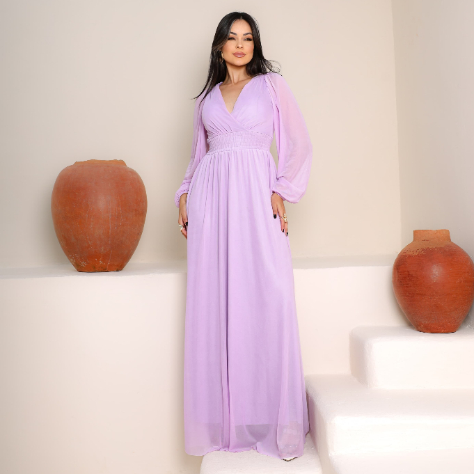 Vestido Longo Feminino para Casamento Formatura Madrinha Manga Longa ideal para evangelico e festa em Oferta na Shopee