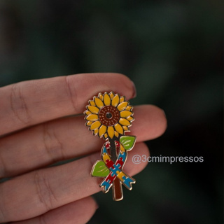 Pin Girassol + Autismo em Oferta na Shopee