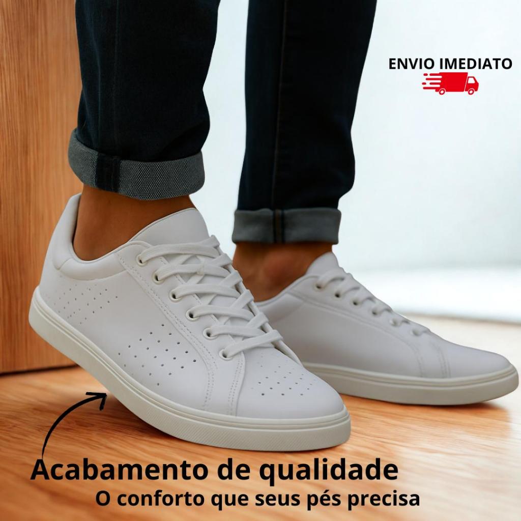Tênis Masculino Branco Tênis Casual Masculino Branco Confortável