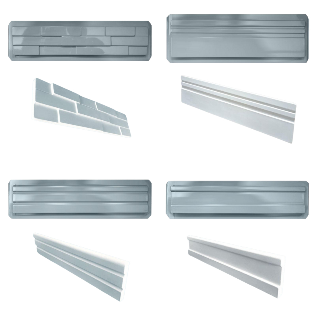 Molde Forma Rodapé ABS Diversos Modelos Gesso Cimento Decoração Construção