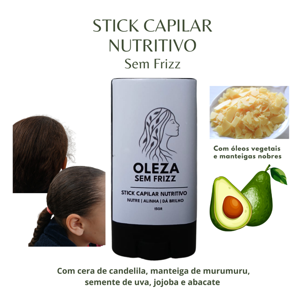 Bastão Modelador Anti Frizz Oleza Controle Imediato , Brilho Natural e Fios no Lugar o Dia Todo Formula Limpa e Vegana