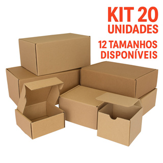 Caixa de Papelão para Envio – E-commerce / Correios – 10 Tamanhos – Kit c/ 20 un em Oferta na Shopee