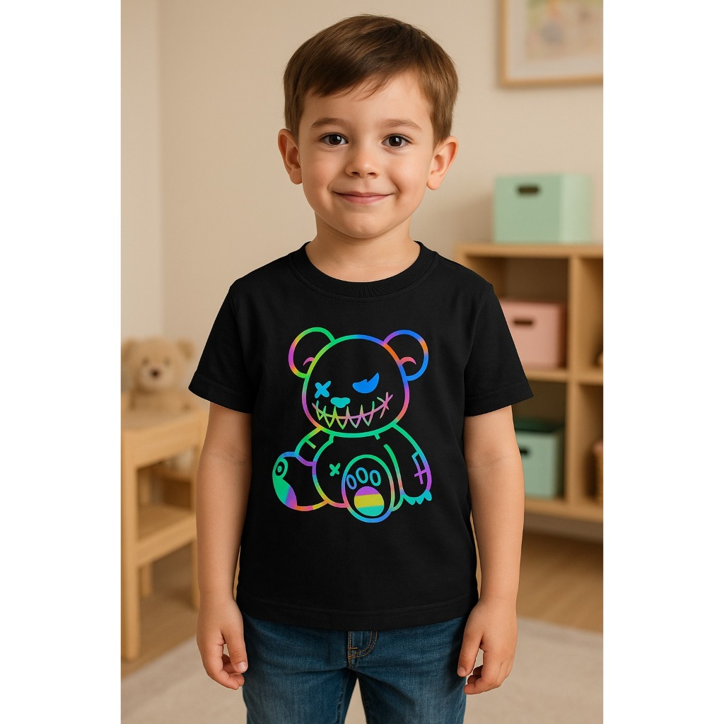 Camiseta Infantil Juvenil Menino Estampada Urso Blusa Descolada dia das Crianças  tamanho 2 ao 16 100%  Algodão