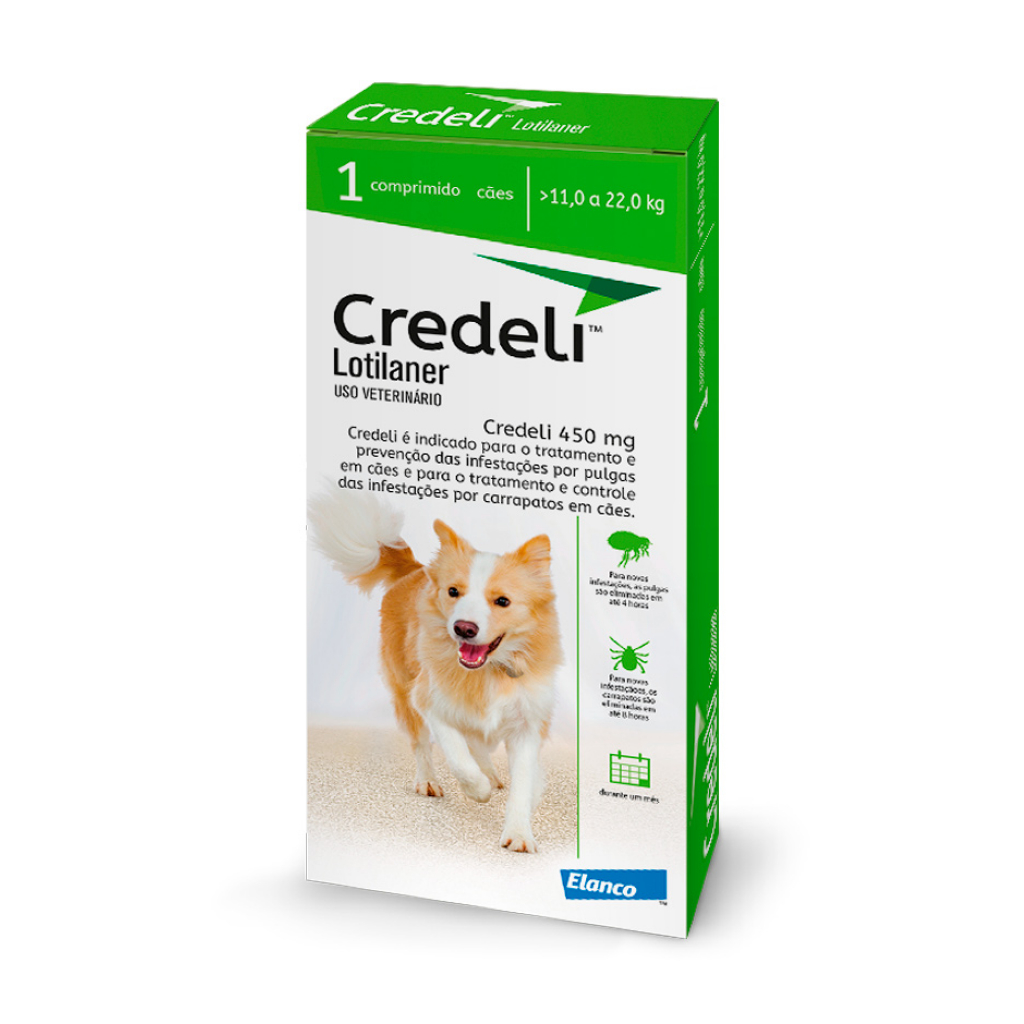 Credeli 450mg Antipulgas Carrapatos Cães 11 A 22kg