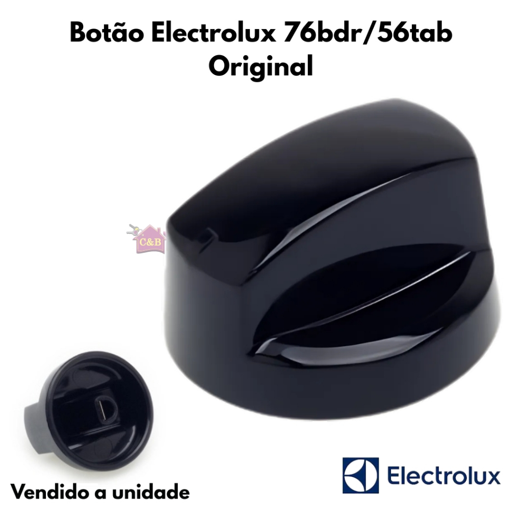 Botao Manipulo Da Boca P/ Fogão Eletrolux 76bdr/56tab Preto Original