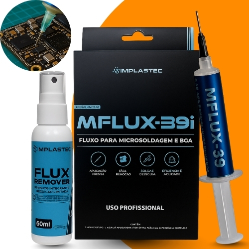 Fluxo de Solda Pastoso Para Microsoldagem Profissional BGA SMD Reballing Reflow, MFLUX-39i Implastec