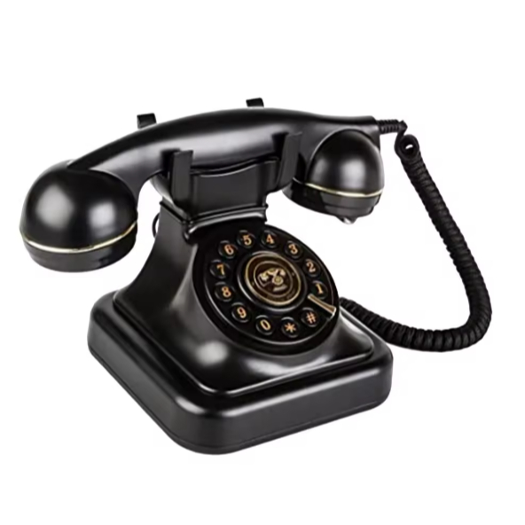 Telefone Vintage Retrô Preto – Estilo Clássico com Monofone e Cabo Incluso