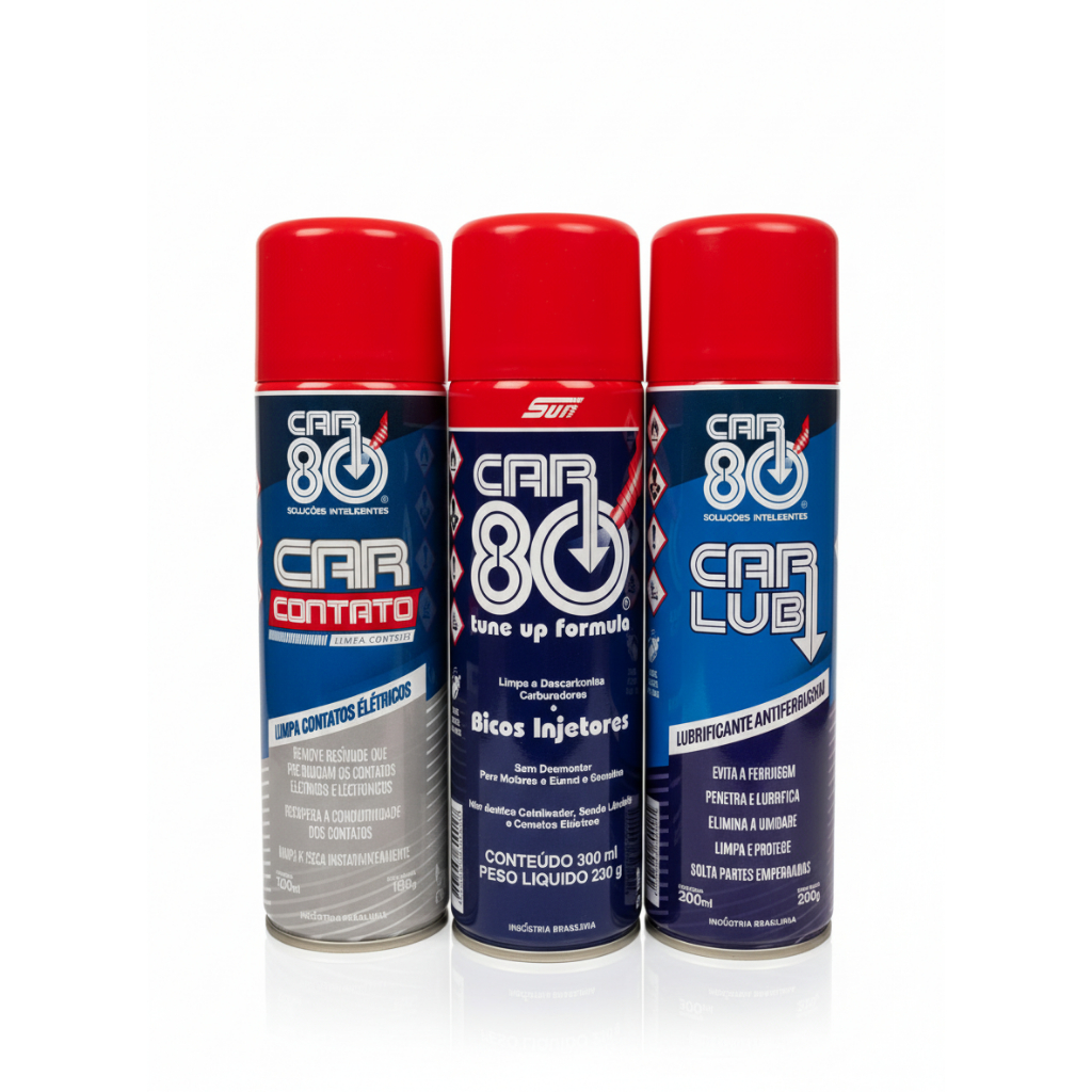 Kit Limpeza Descarbonizante + Limpa Contato + Desemgripante 300ml
