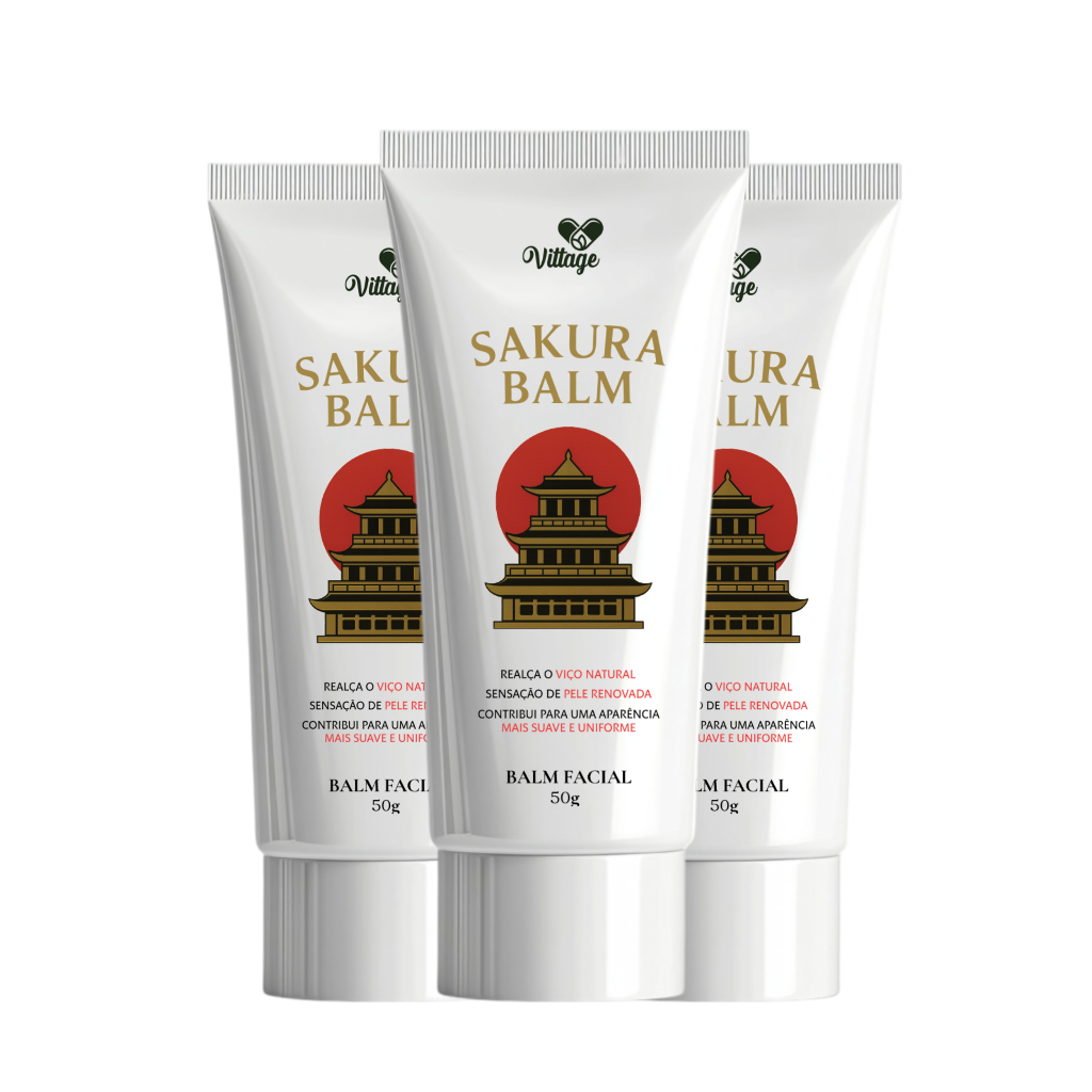 kit 3x Sakura Balm Vittage – Creme Facial Natural | 50g