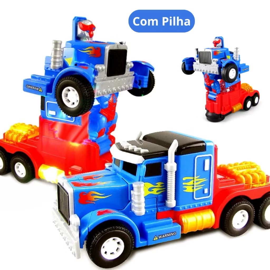 Caminhão Transformers Optimus Prime Vira Robô Som Luz.’