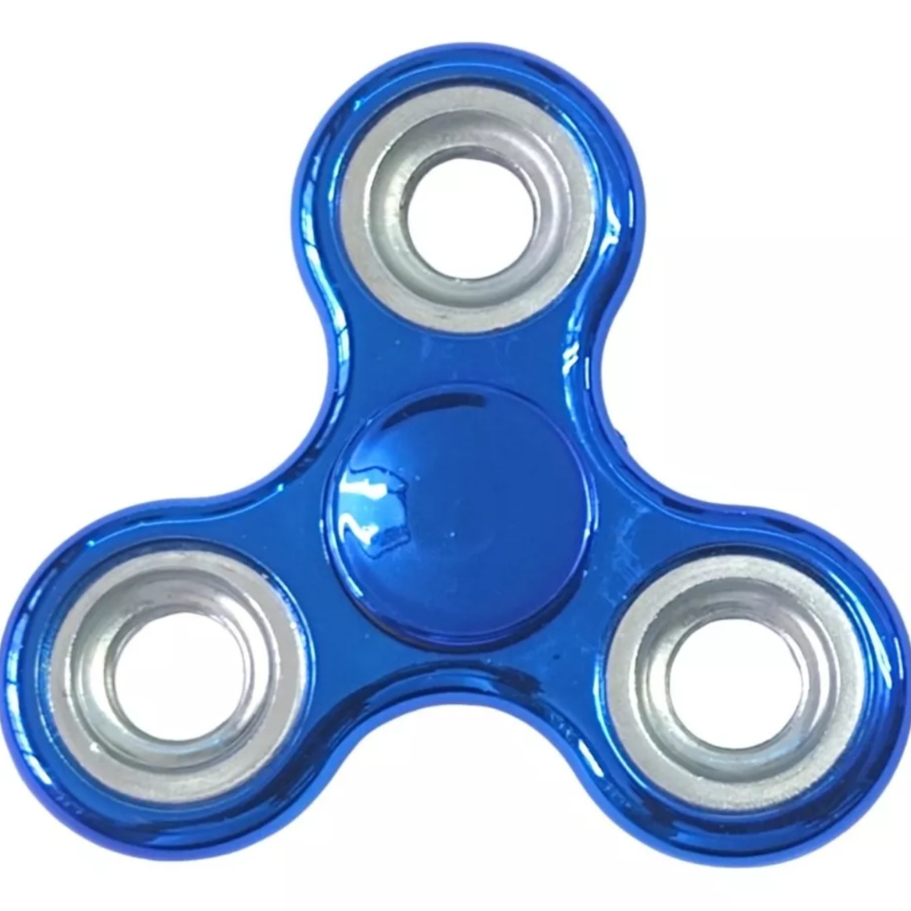 Hand Spinner Fidget Azul – Brinquedo Anti-Stress de Metal para Crianças e Adultos