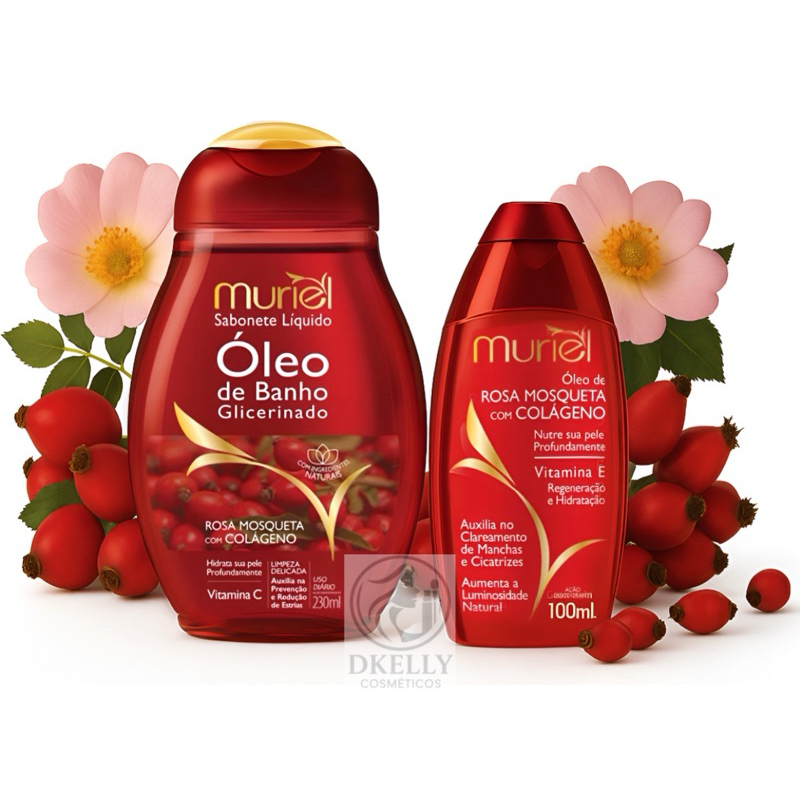 Kit Muriel Sabonete Líquido  230ml + Óleo Corporal 100ml em Oferta na Shopee