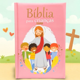 Livro Bíblia Infantil Menina Bíblia para Crianças Capa Dura + de 50 Histórias da Bíblia Ilustrada em Oferta na Shopee