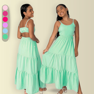 Vestido Alcinha Fenda Infantil Juvenil Mocinha Verão Forrado Delicado Menina em Oferta na Shopee