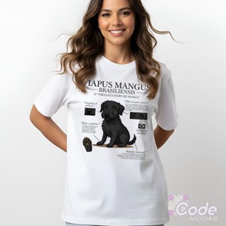Camiseta 100% Algodão Fiapo De Manga Preto Camisa Dog em Oferta na Shopee