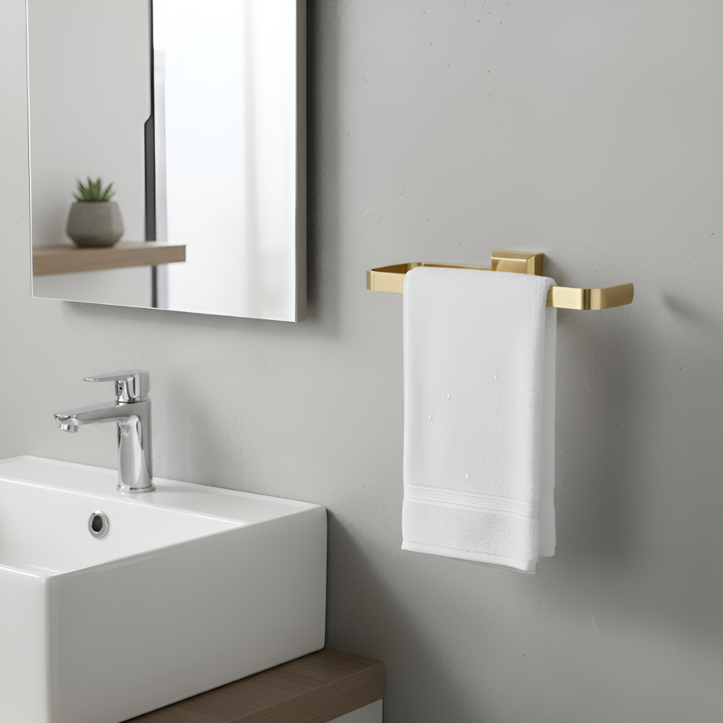 Porta Toalha De Rosto Para Banheiro Luxo Gold Alumínio Lavabo Dourado em Oferta na Shopee