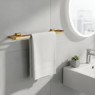Porta Toalha De Banho Duplo Lavabo Banheiro Dourado Gold em Oferta na Shopee