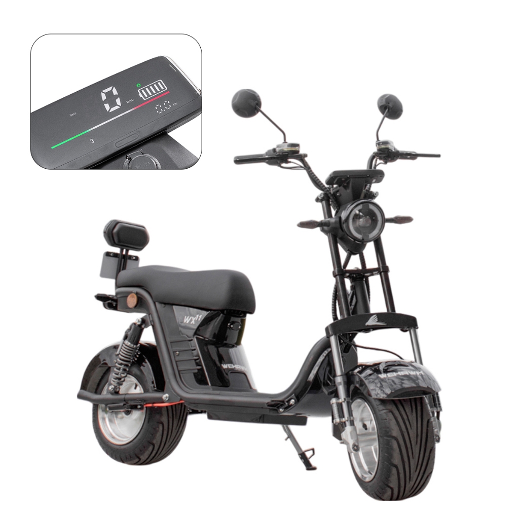 Scooter Moto Elétrica WeHawk WX-11 1000W 60V Bateria de Lítio 20Ah Removível Freio a disco em Oferta na Shopee