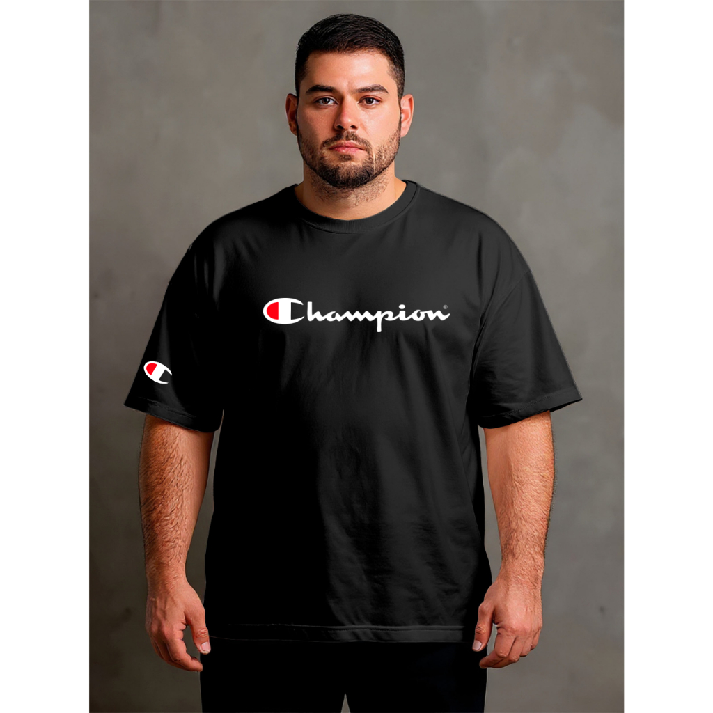 Camiseta Masculina Basica Plus size P ao G5 T-shirt Estretwear "Campions" Camisa 100% Algodão Macio Confortavel Casual em Oferta na Shopee
