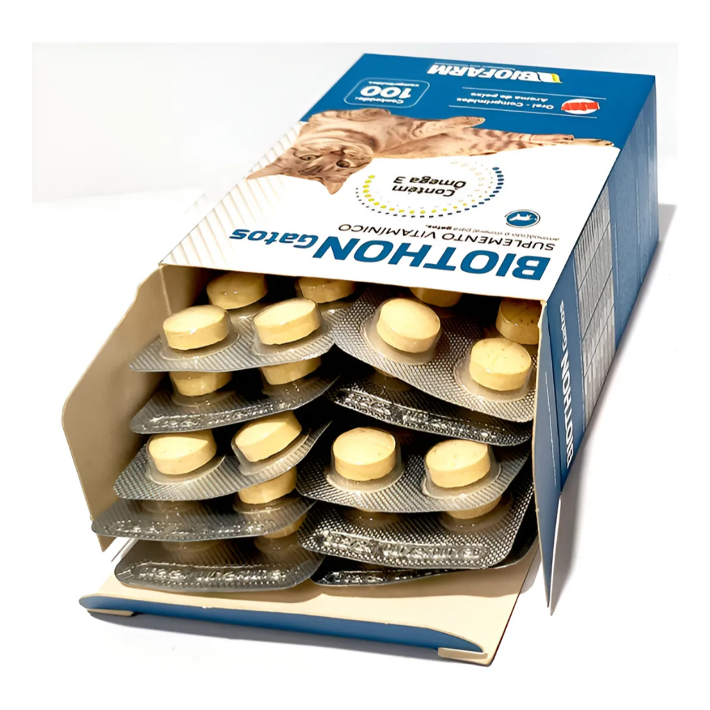 Biothon Gatos Suplemento Vitamínico Ômega 3 100 Cp Biofarm