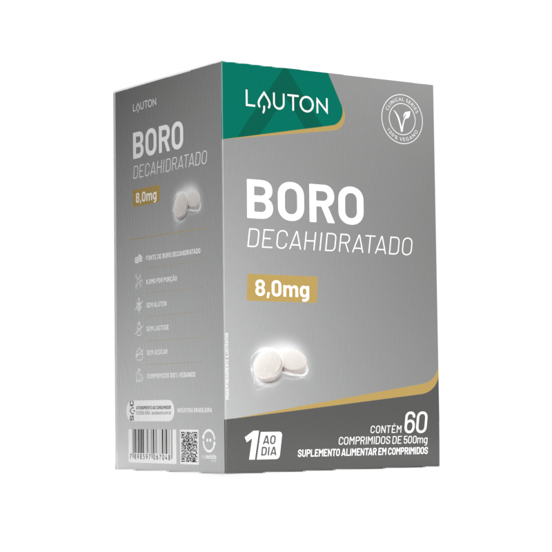 Boro Decahidratado 8,0mg Vegano Lauton Premium - 60 comprimidos em Oferta na Shopee