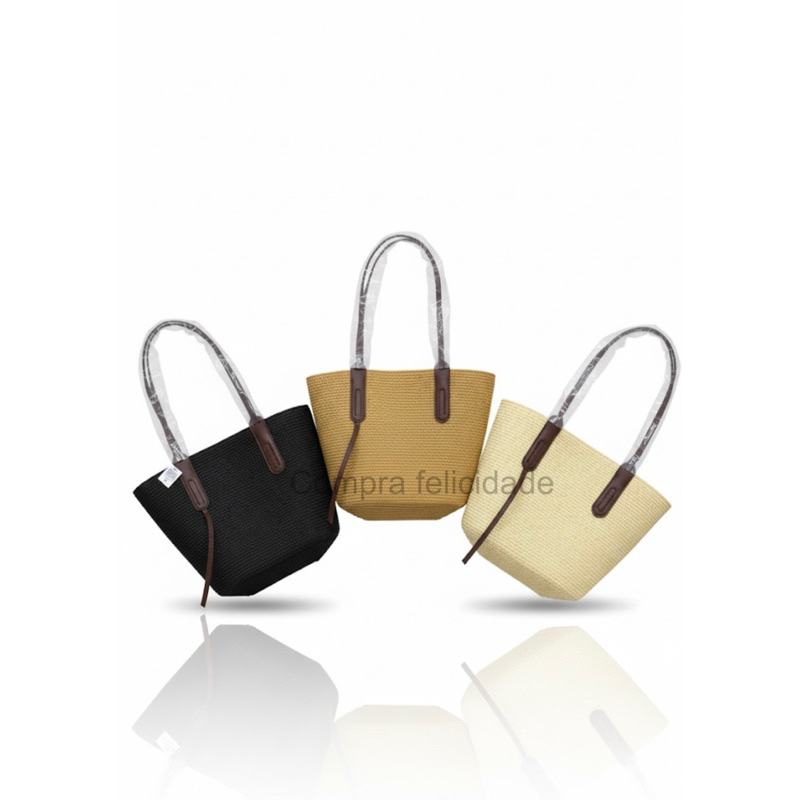 Bolsa de palha de grande capacidade para férias casuais praia portátil nova moda bolsa de ombro tecida