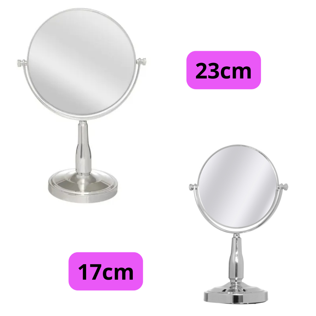Espelho De Mesa Redondo Maquiagem Com Aumento Dupla-face Vários modelos e tamanhos zoom